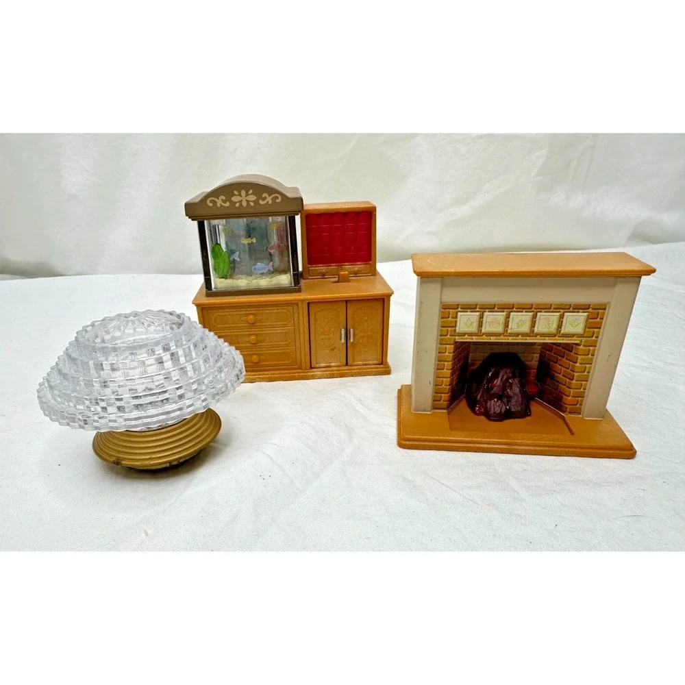 epoch calico critters light up chandelier Fishtank Fireplace set